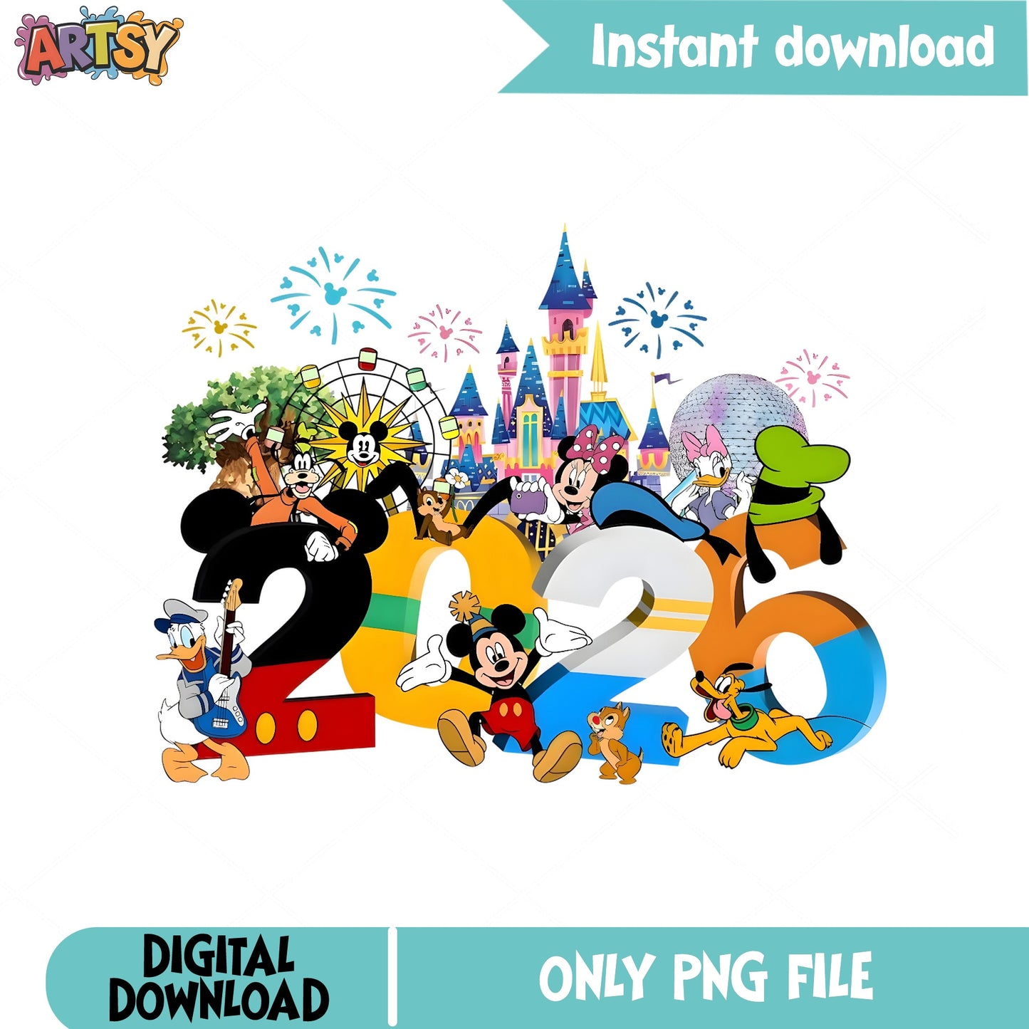 Disney 2025 Mickey And Friends PNG, Disneyland Trip PNG, Disney Castle PNG