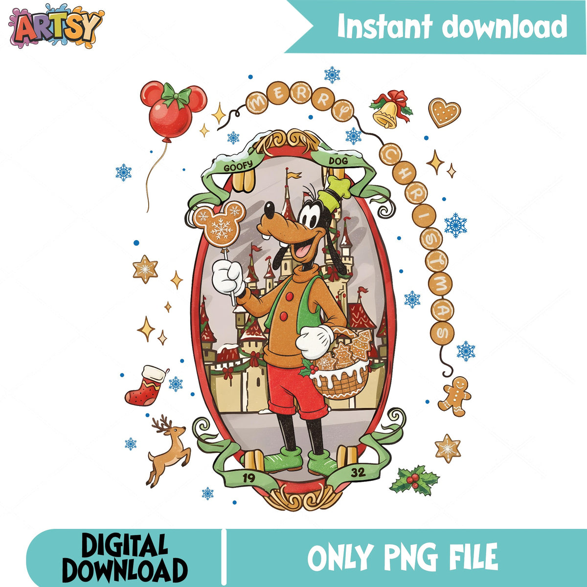 Disney Characters Coquette Bow Goofy