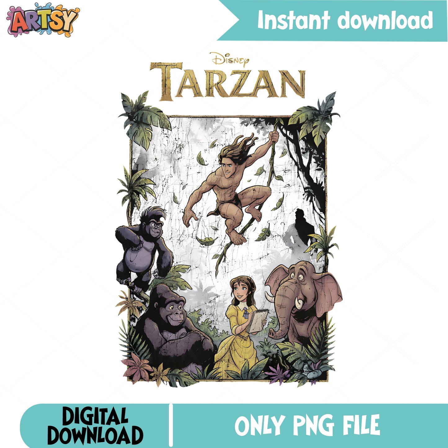 Disney Tarzan PNG, Tarzan And Jane Disney PNG, Disney Movie PNG