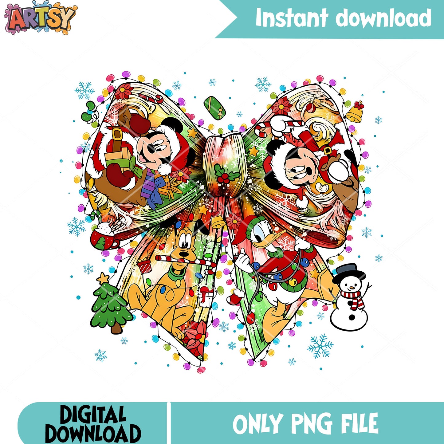 Disney christmas png, christmas tree png, mickey mouse png