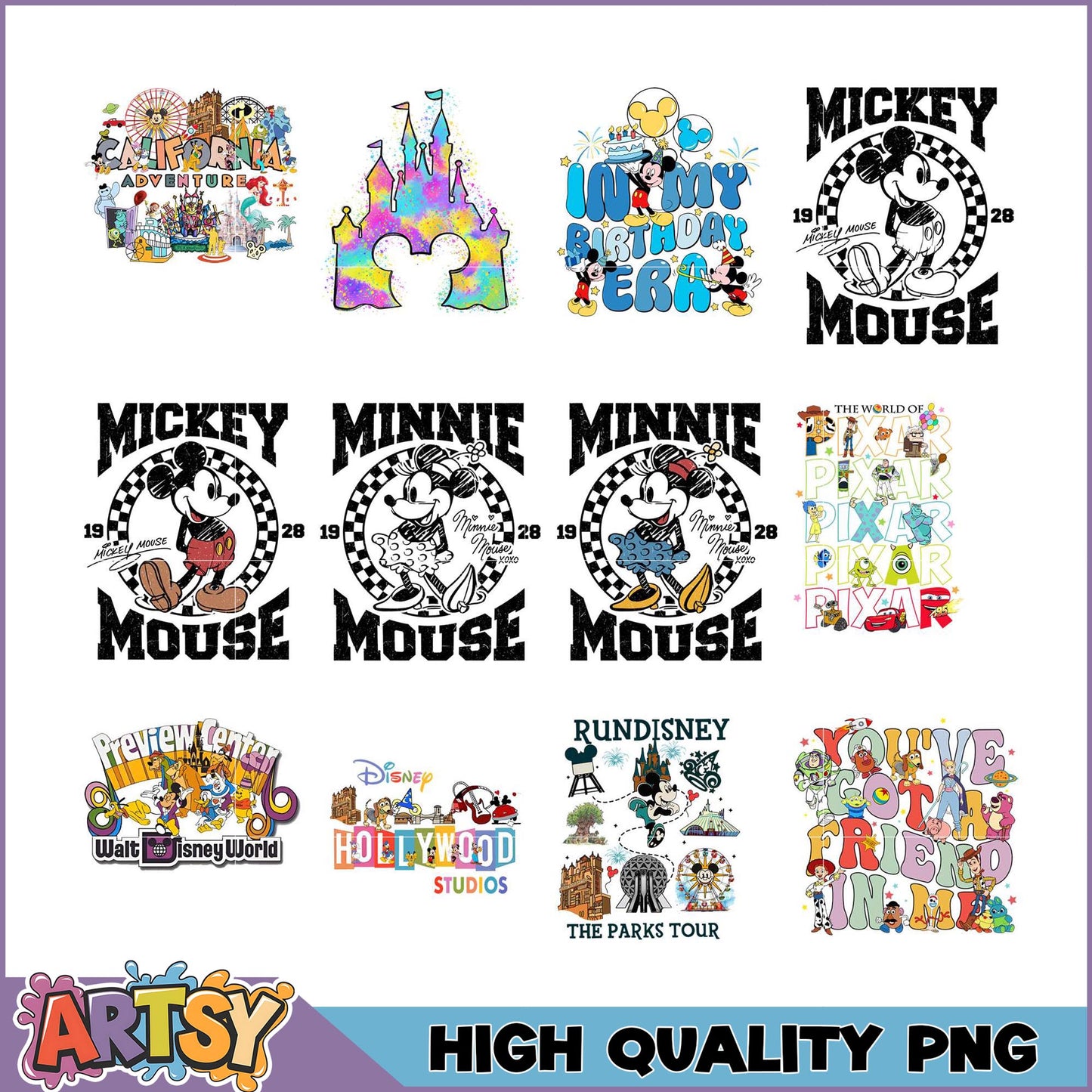 Disneyland Mickey Minnie Mouse PNG Bundle