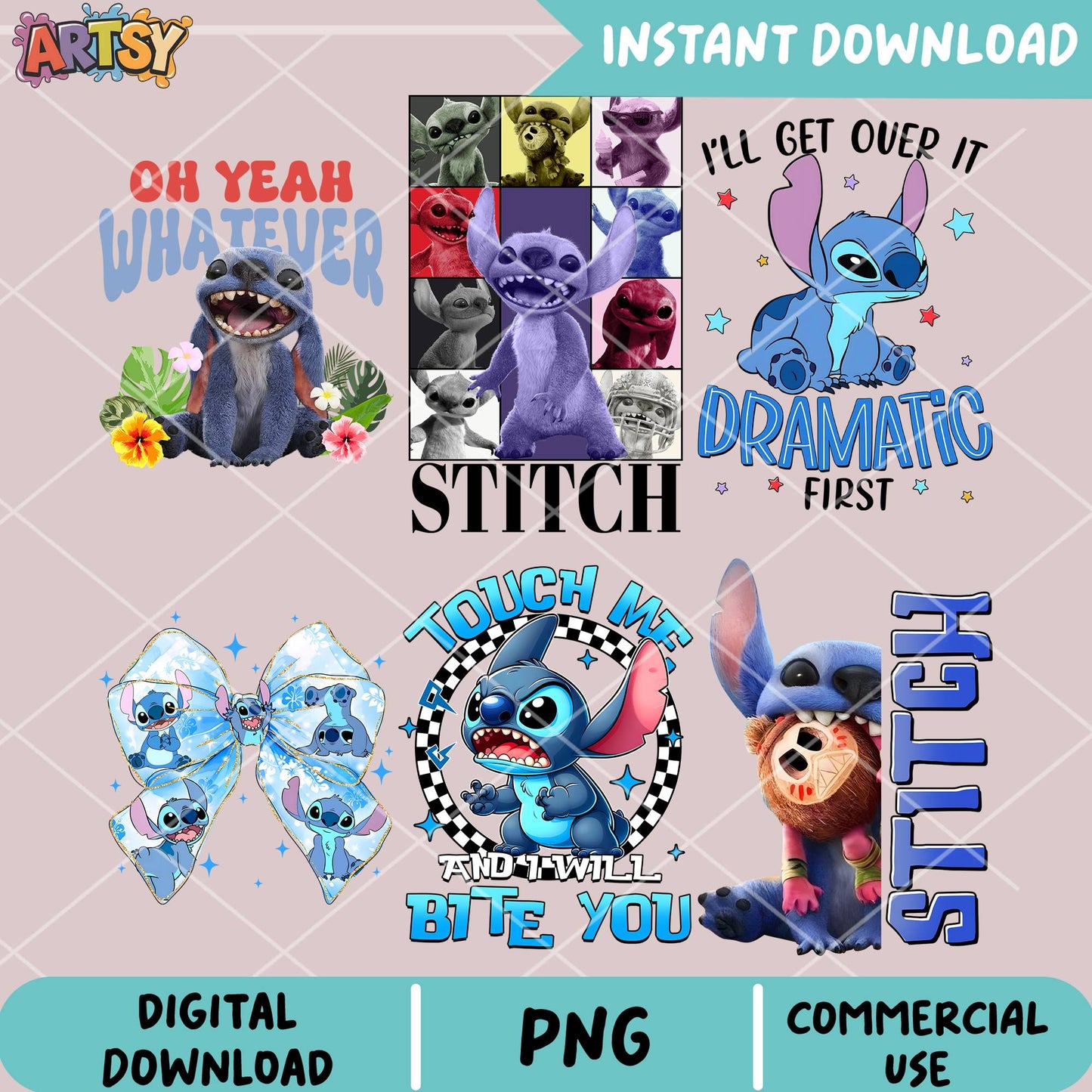 Disney stitch quotes png bundle, stitch lilo png, stitch the movie png