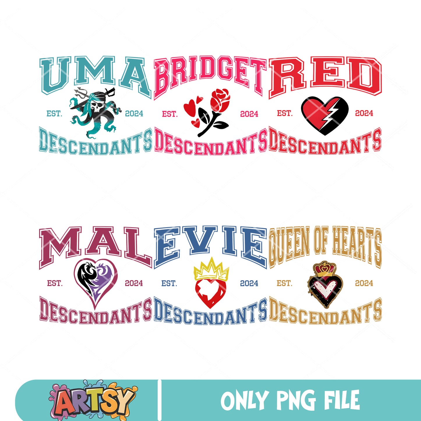 Disney zombies mascot est png bundle, Descendants zombies png, Descendants Tour PNG