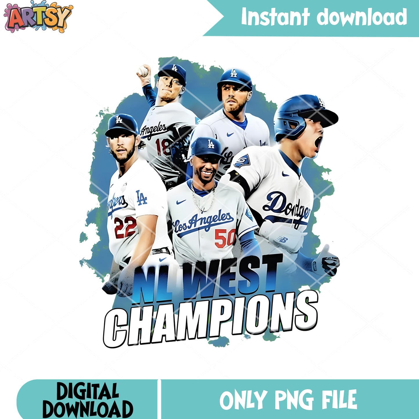 Dodgers players png, nl teams png, nl west standings png