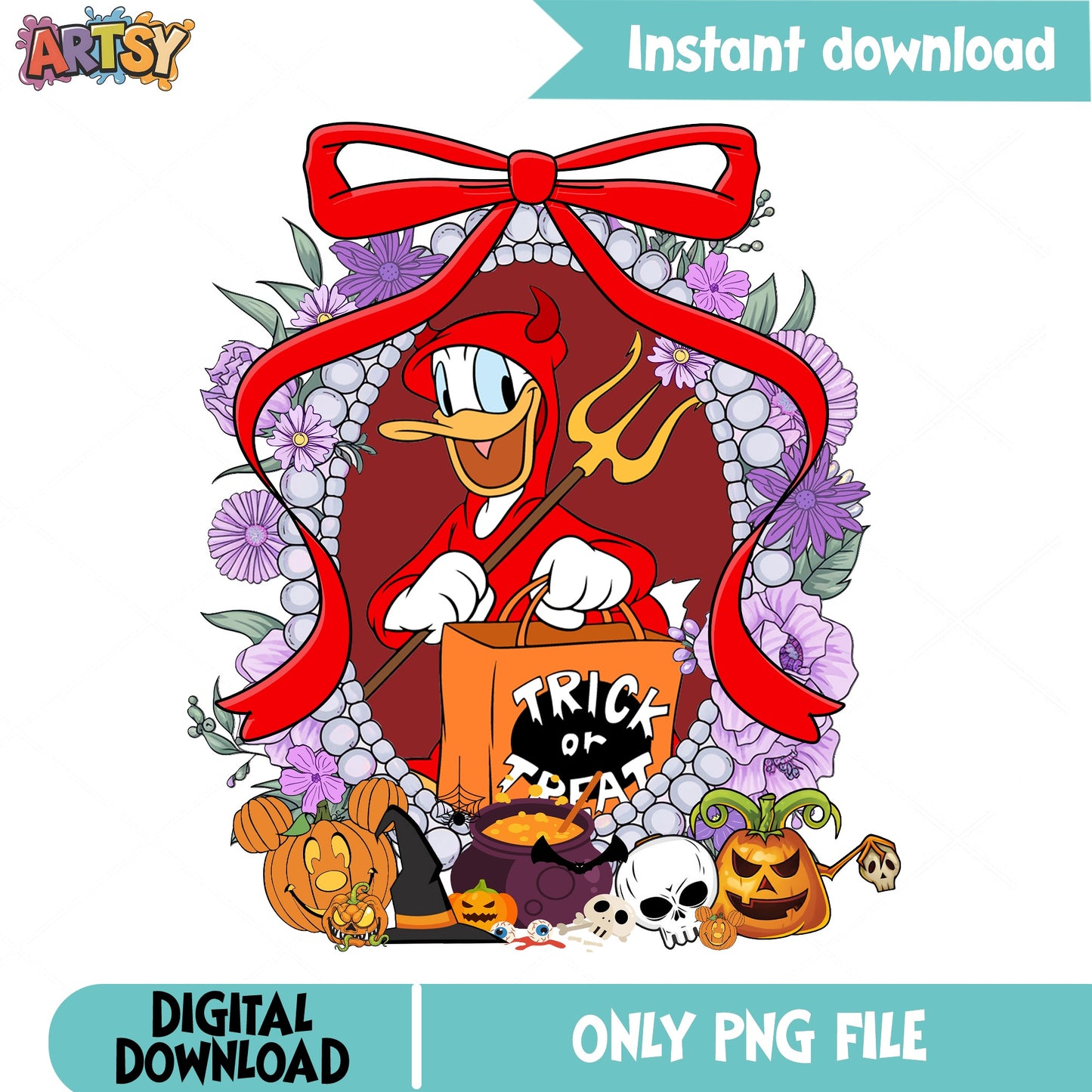 Donald Duck Halloween PNG, Trick Or Treat Disney PNG, Spooky PNG