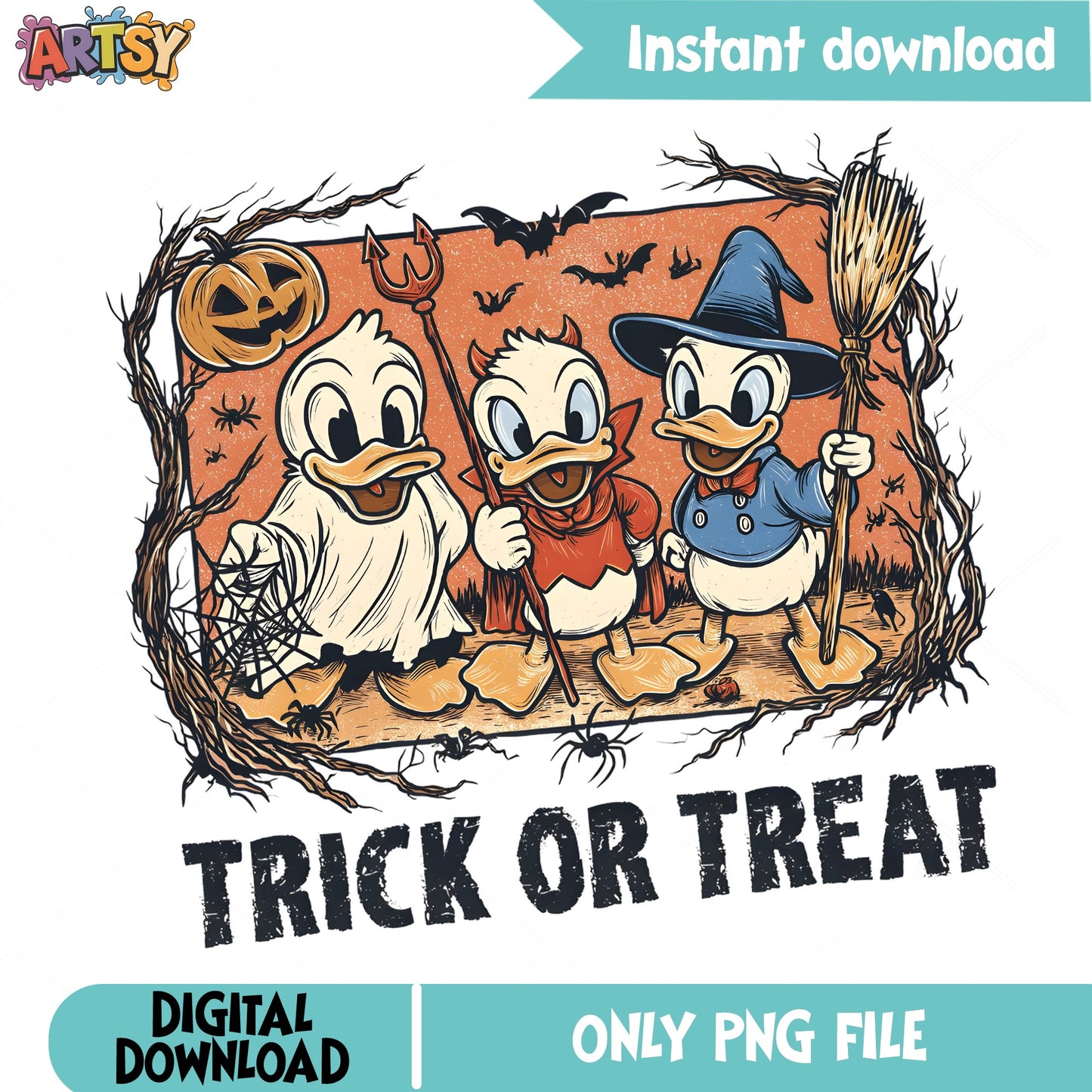Donald Duck Halloween Trick Or Treat PNG, Disney PNG, Halloween PNG