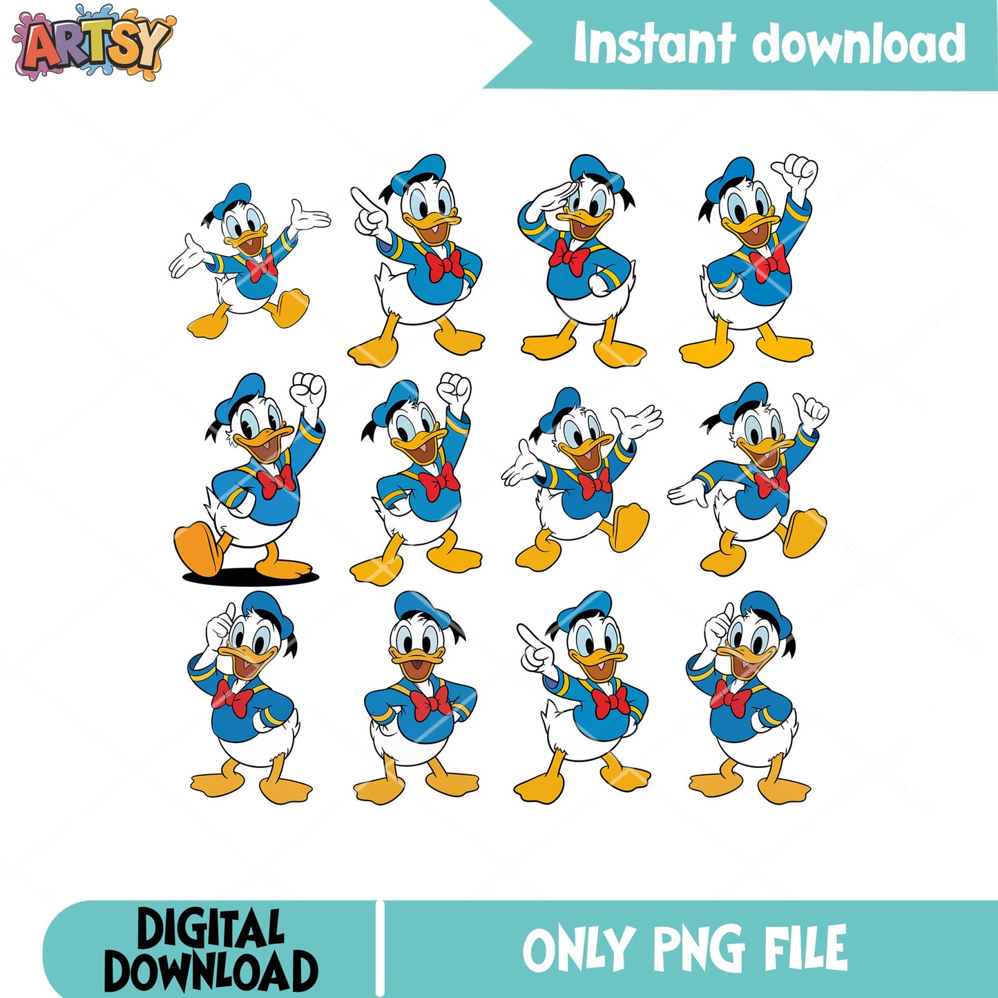 Donald duck png bundle, donald disney png, disney duck png