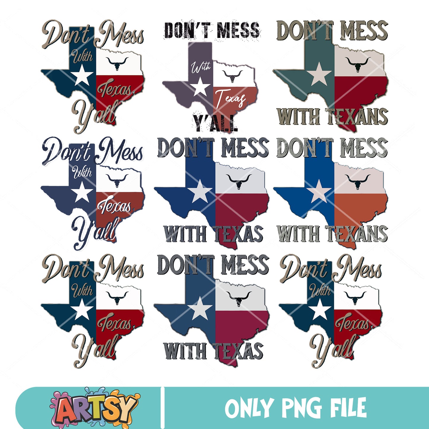 Dont mess with texas png bundle, texas america png, love texas png