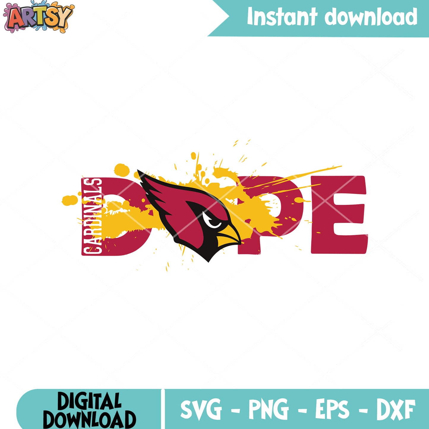 Dope cardinals svg, red cardinal bird svg, arizona carinal svg