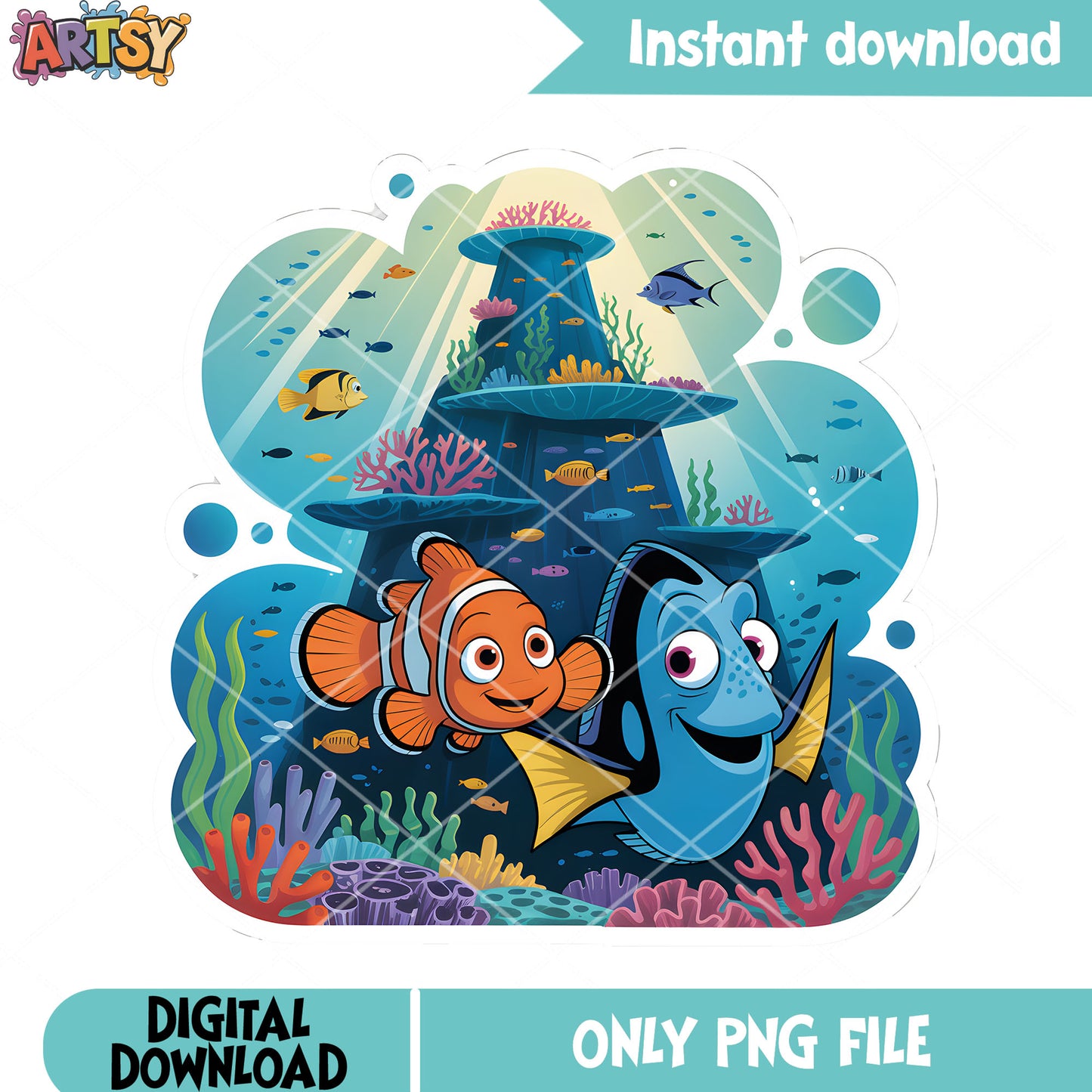 Dory nemo disney sticker png, dory and nemo png, disney character png