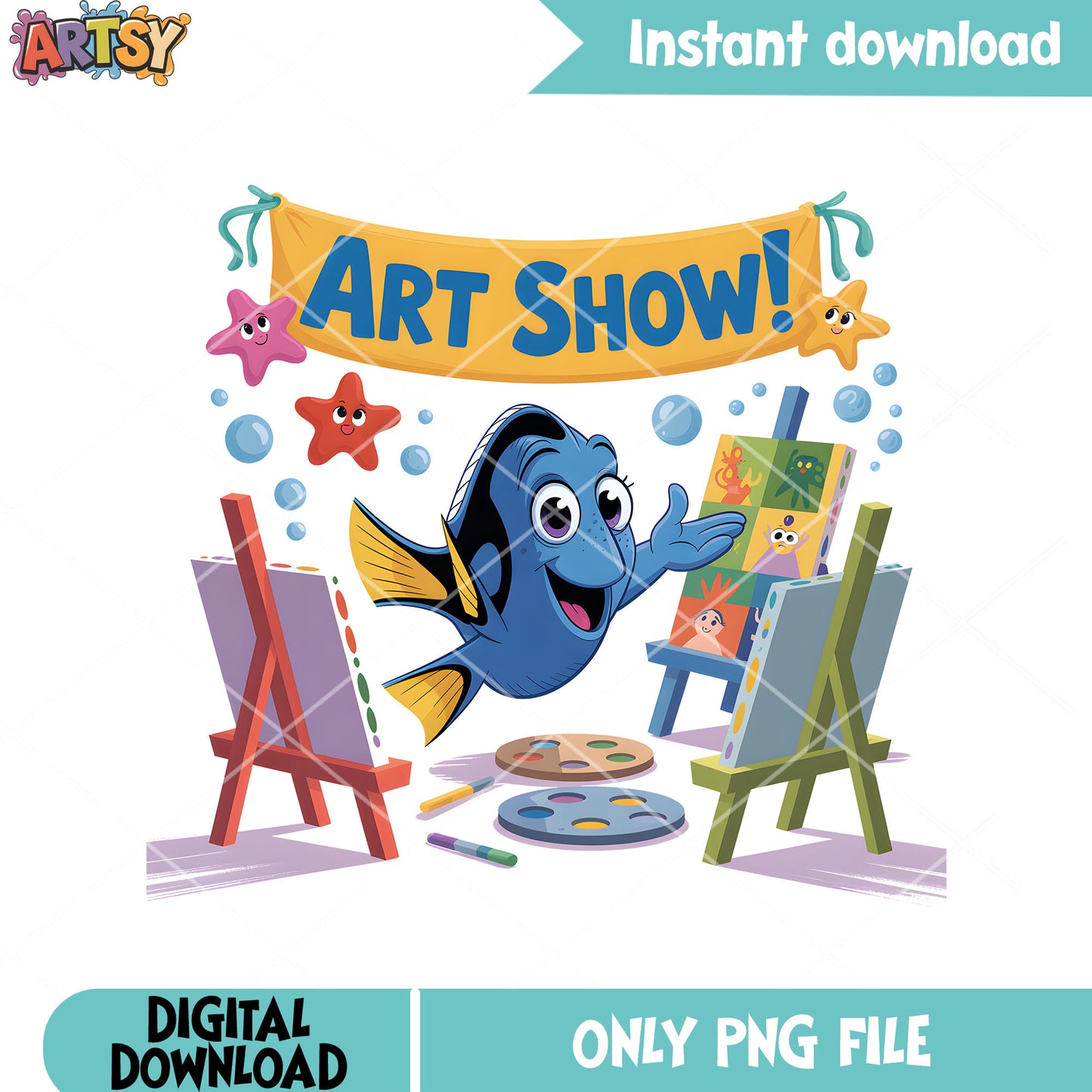 Dory the art show disney png, dory fish png, finding dory png