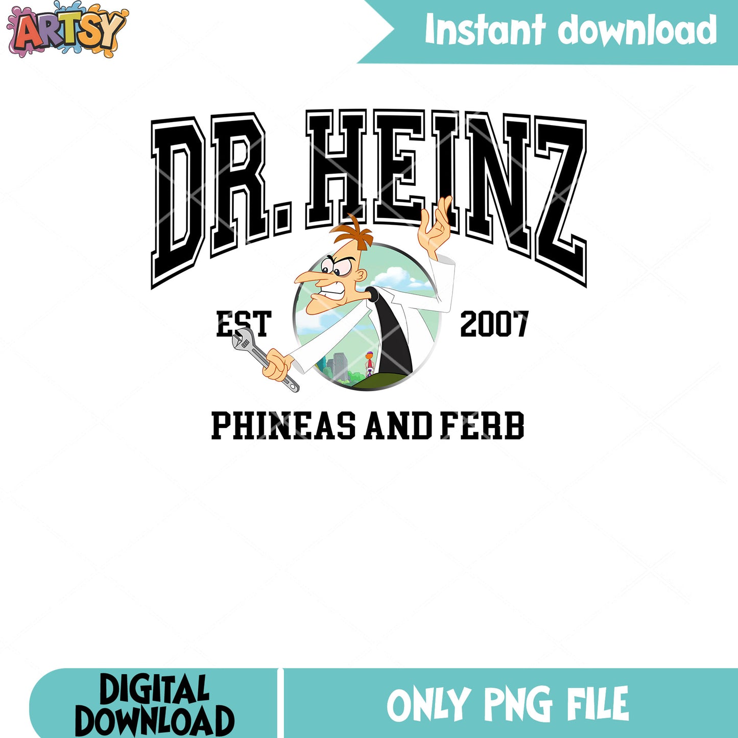 Dr.Heinz characters png, phineas and ferb film png