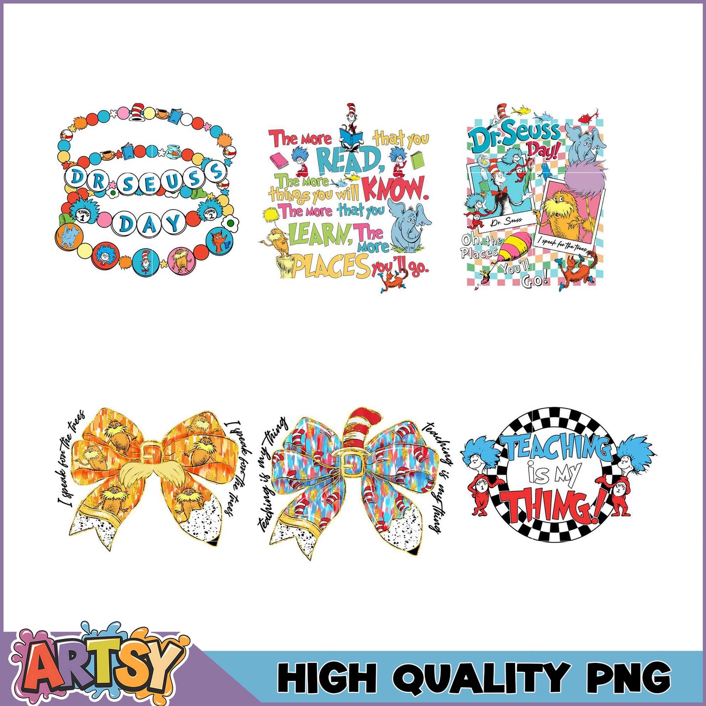 Dr Seuss PNG Bundle High Quality Graphics