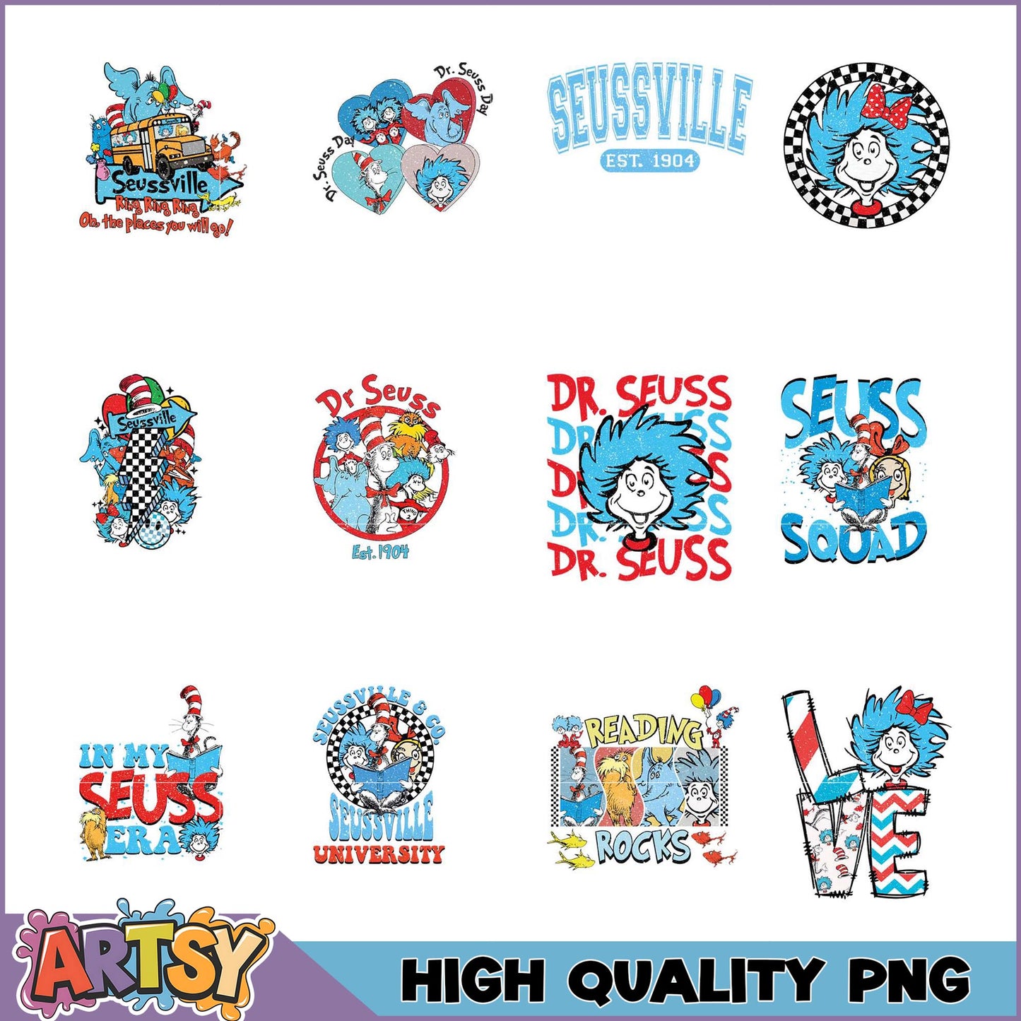Dr Seuss PNG Bundle High Quality Images