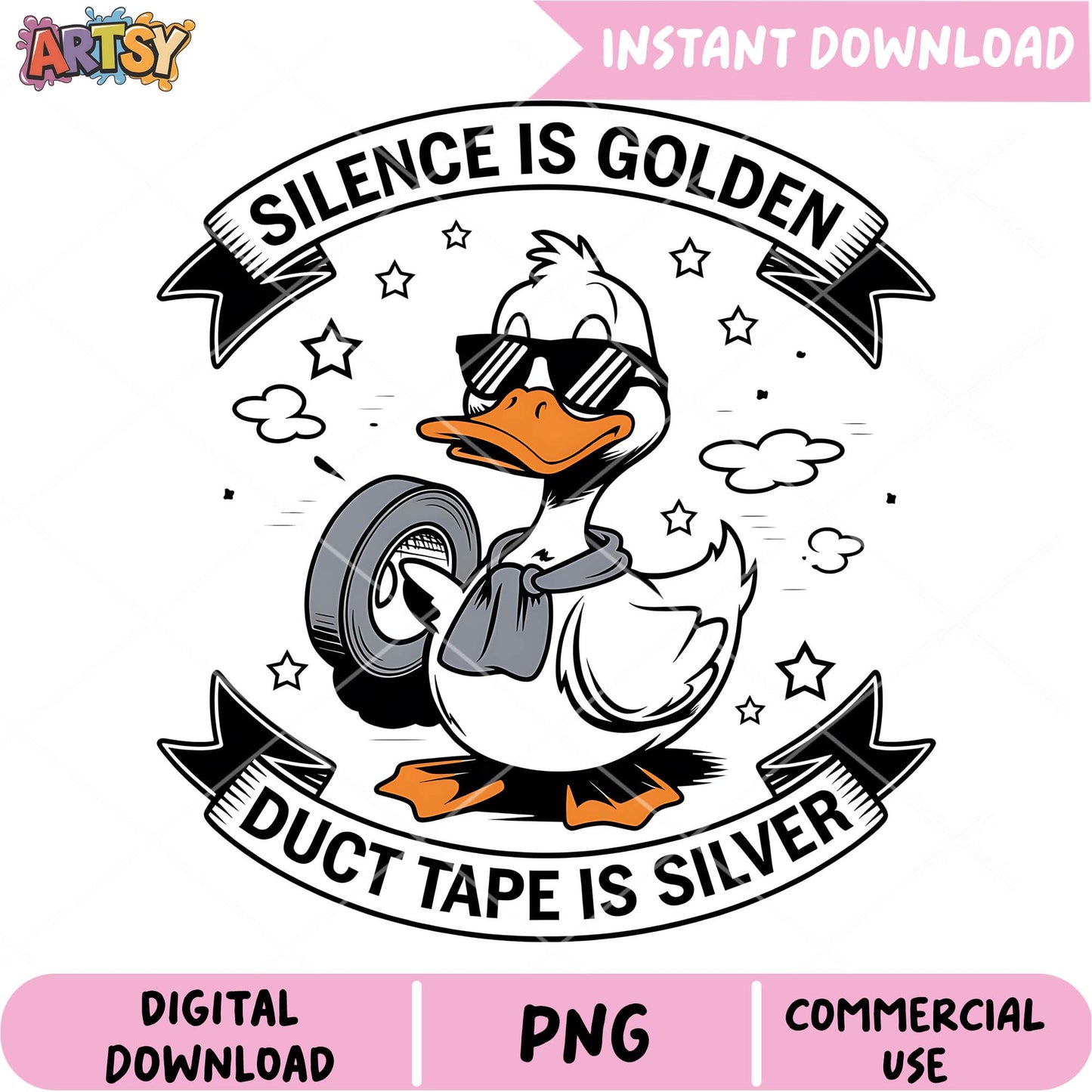 Duck Duct Tape PNG Design - Instant Download