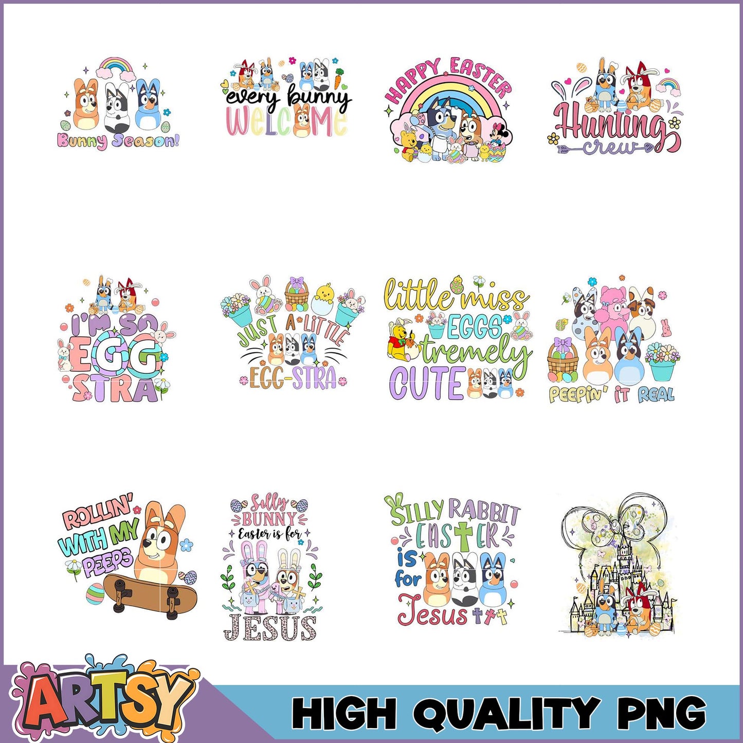 Easter Bunny PNG Bundle High-Quality Designs