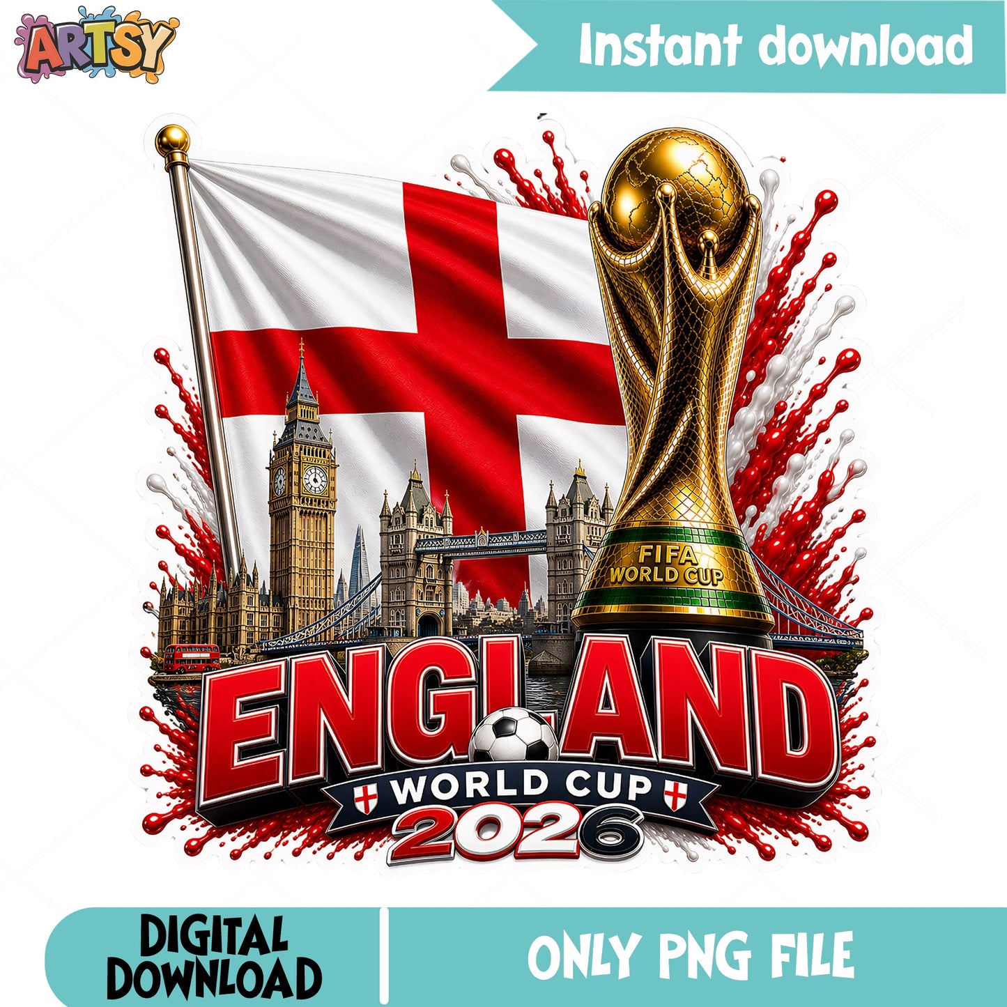 England World Cup 2026 PNG, England Soccer PNG, FIFA Cup PNG