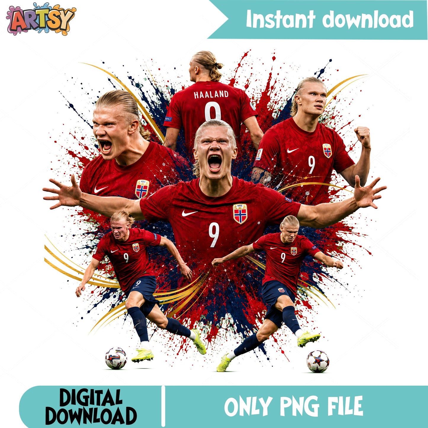 Erling Haaland PNG, Norway Soccer Player PNG, Football PNG