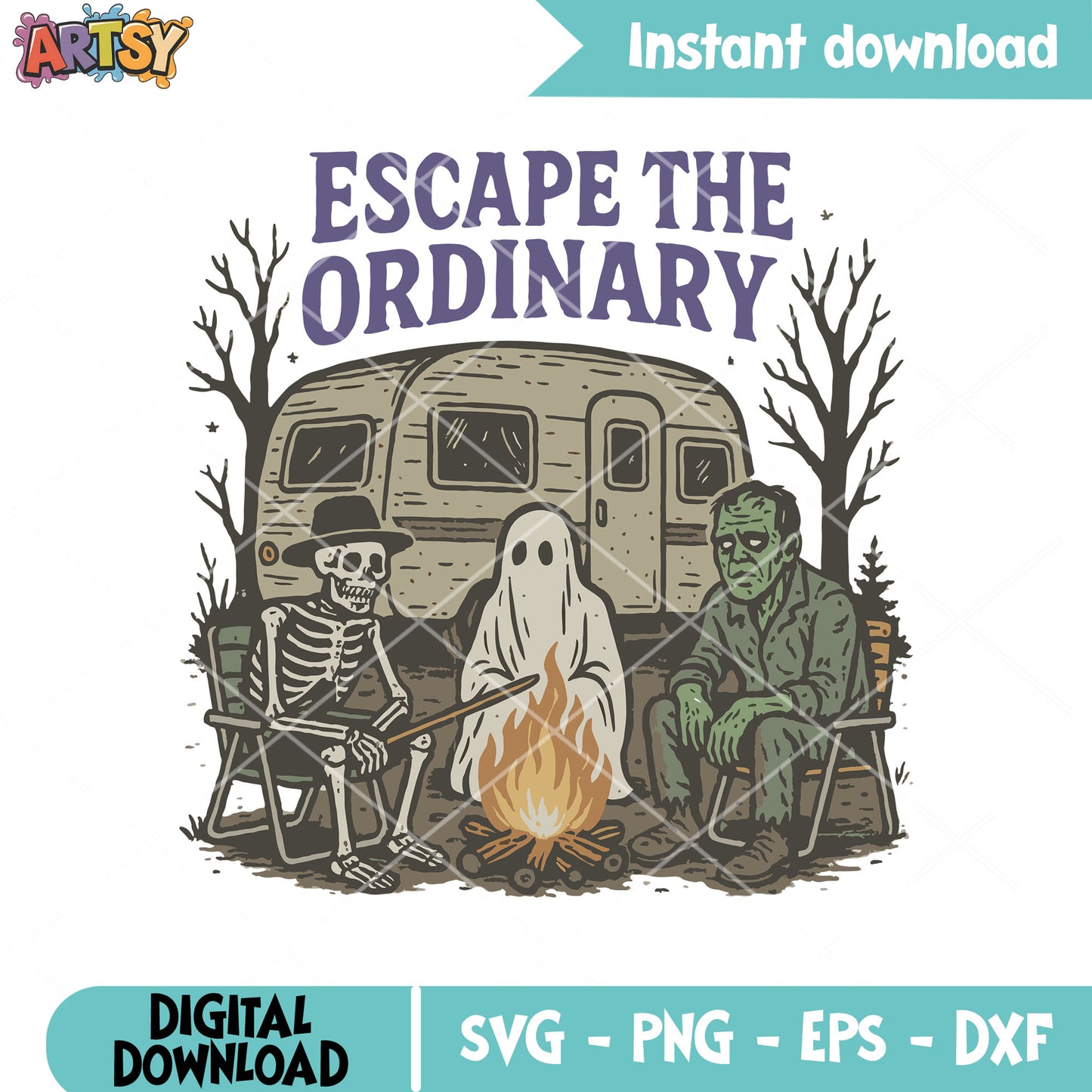 Escape the ordinary svg, halloween zombie svg, ghost friends svg