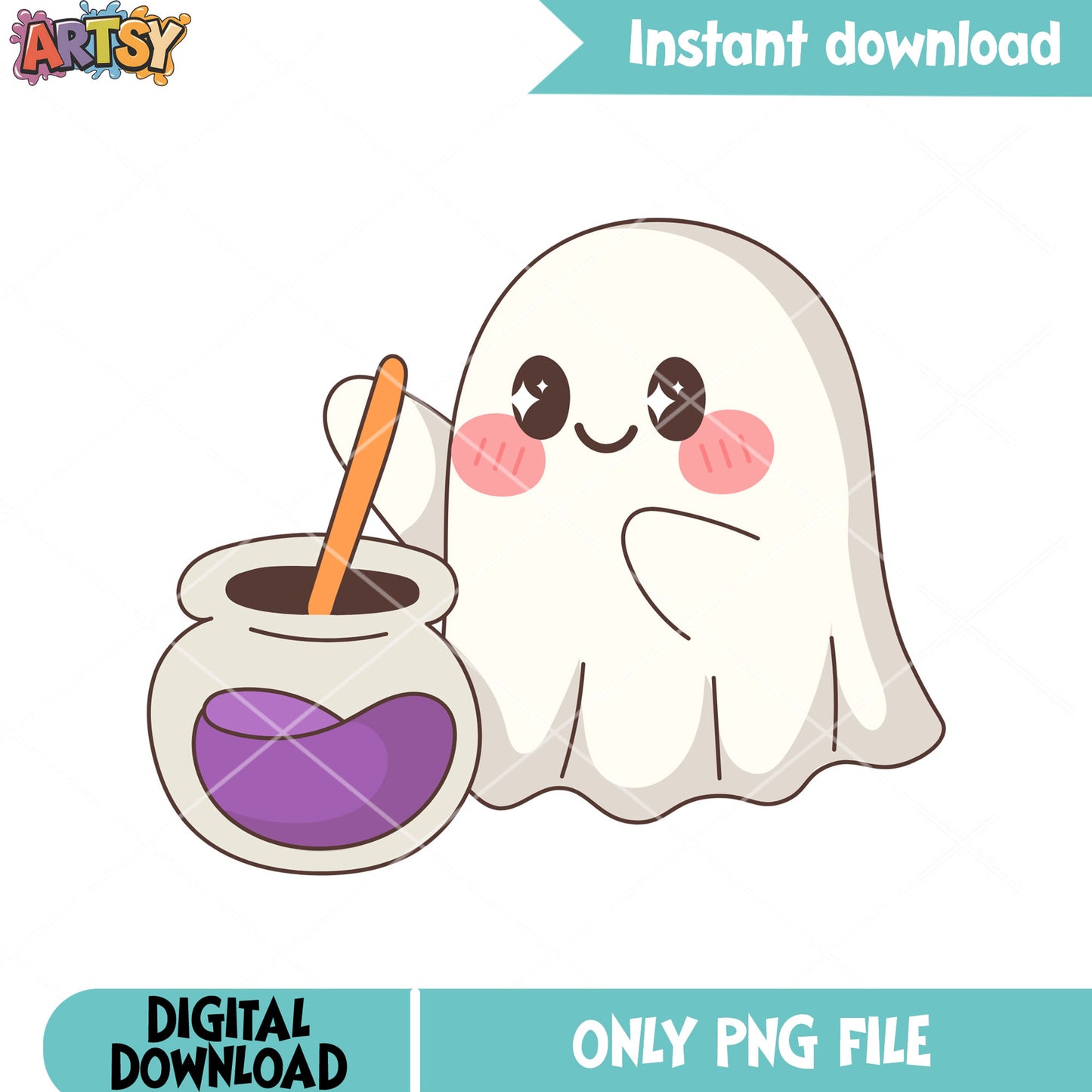 Exciting ghost png, cutie blanket png, halloween scary png