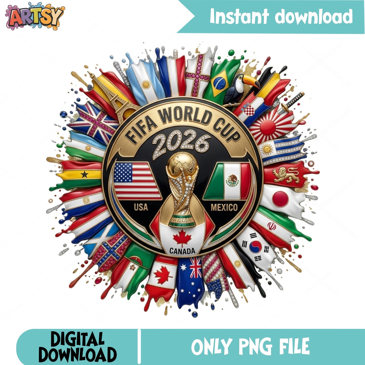 FIFA World Cup 2026 PNG, Soccer World Cup USA Mexico, PNG