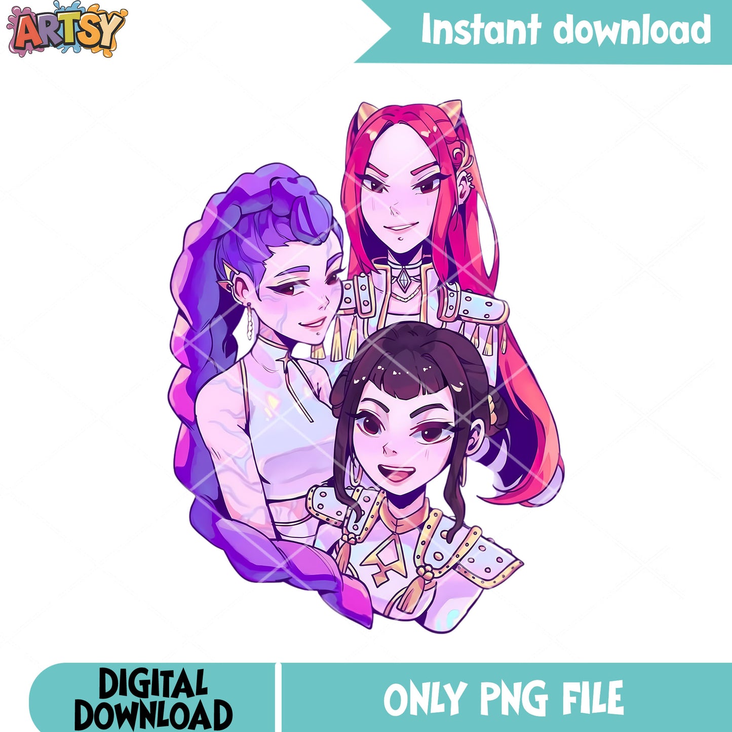 Fancy outfit huntrix girl png, kpop demon hunters png, huntrix kpop png