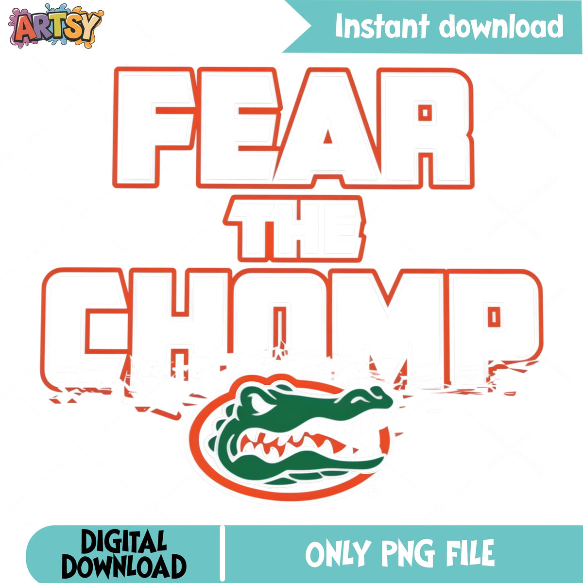 Fear The Chomp Florida Gators PNG, Gators Football PNG, UF PNG