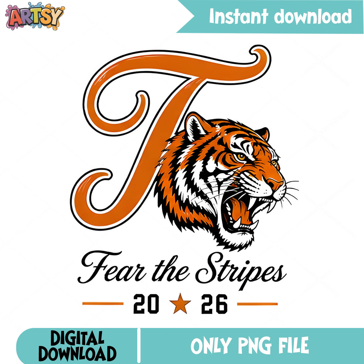 Fear The Stripes Tiger PNG, Tigers Mascot PNG, School Spirit PNG