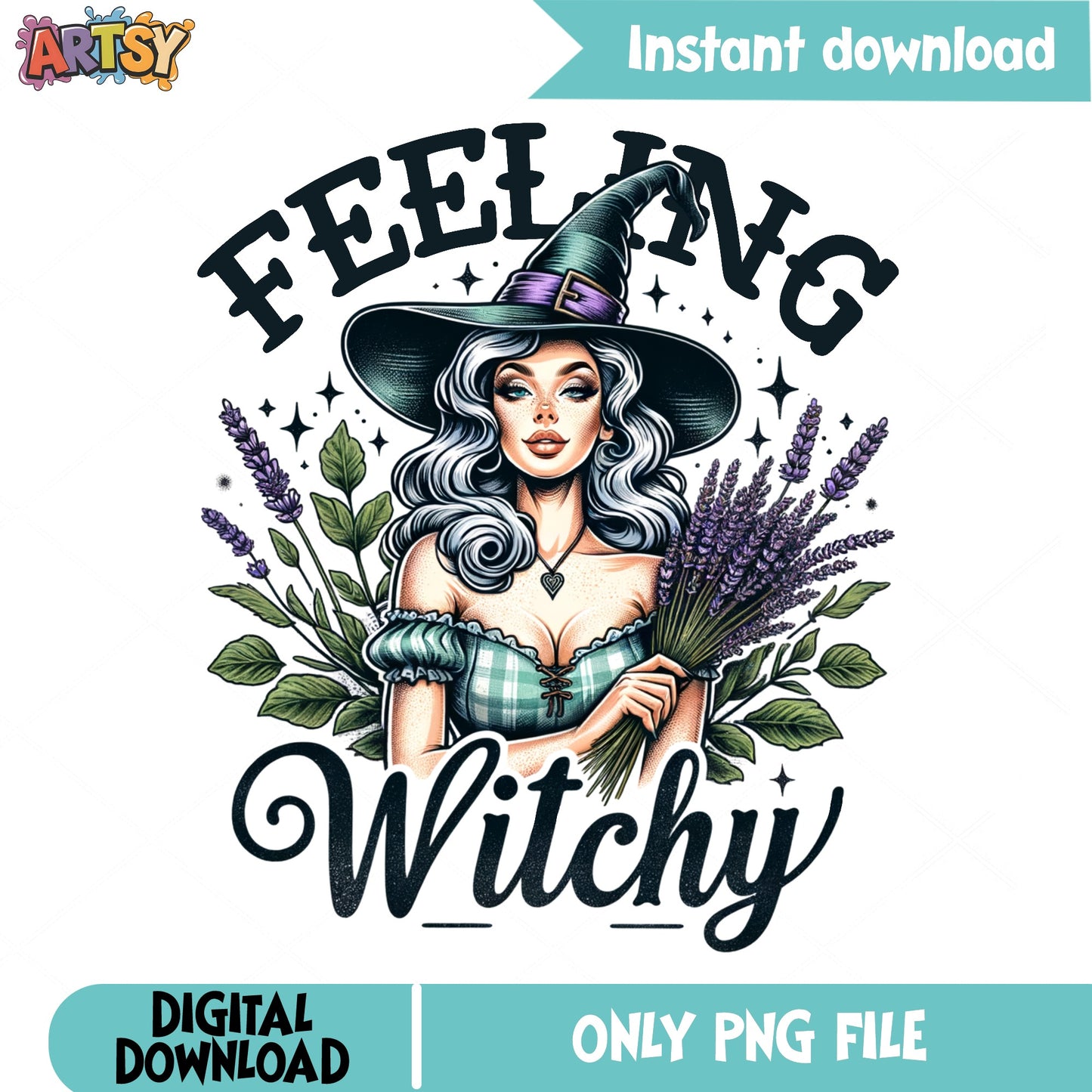 Feeling Witchy PNG, Halloween Witch Sublimation, Witchy PNG