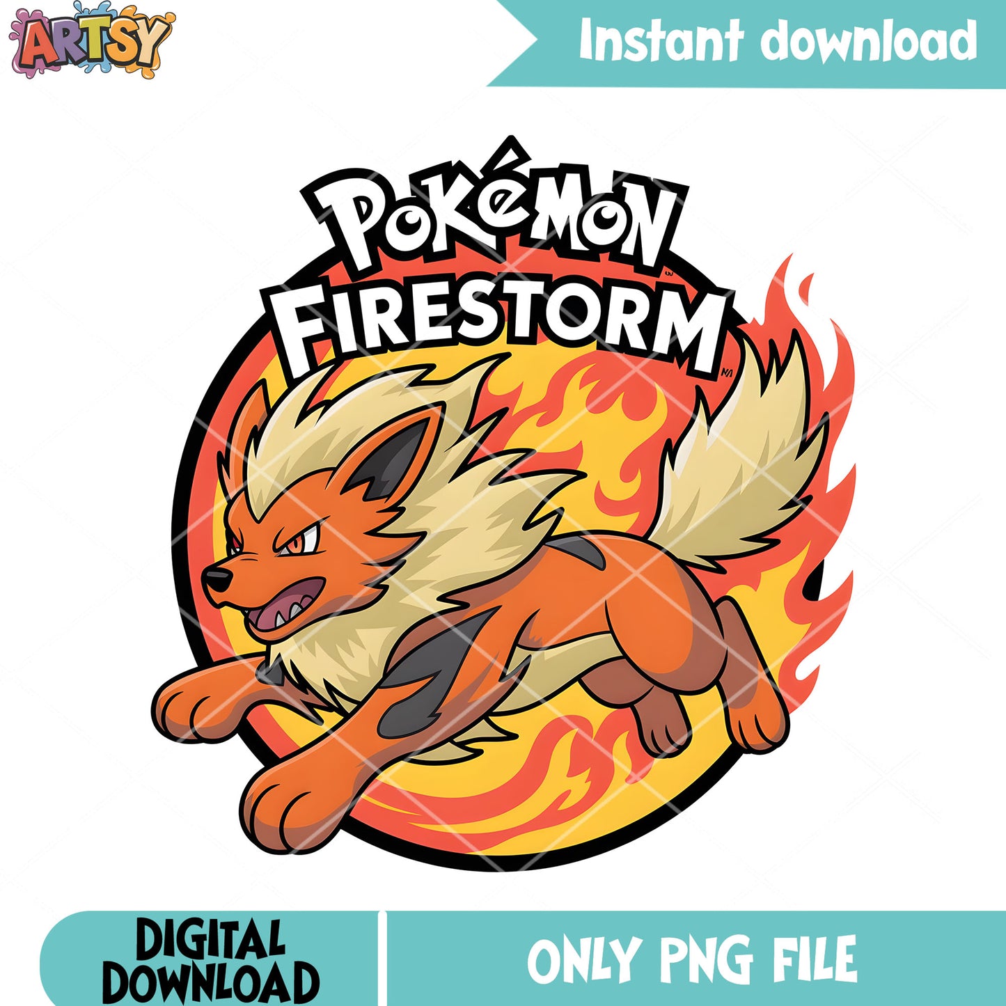 Fire poster arcanine png, pokemon gifts png, nintendo switch png