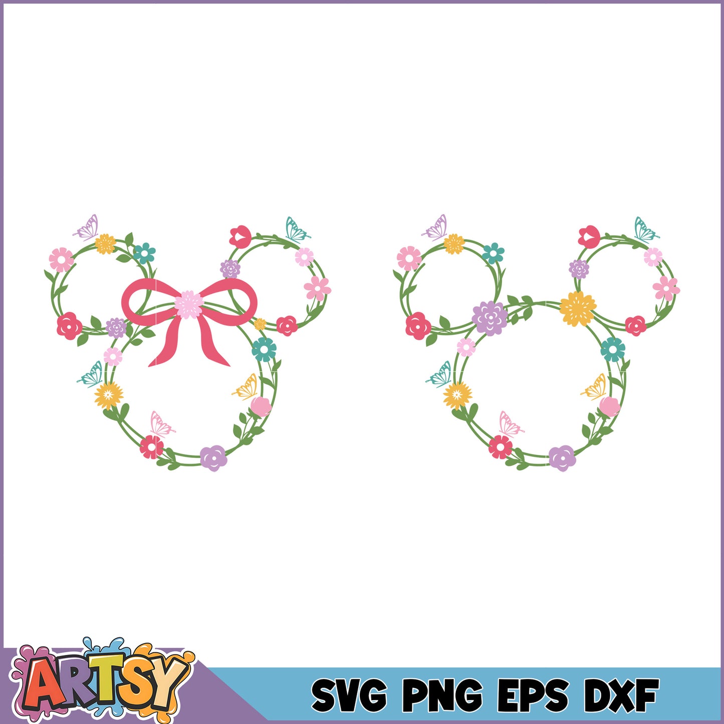 Floral Mickey SVG Bundle PNG EPS DXF