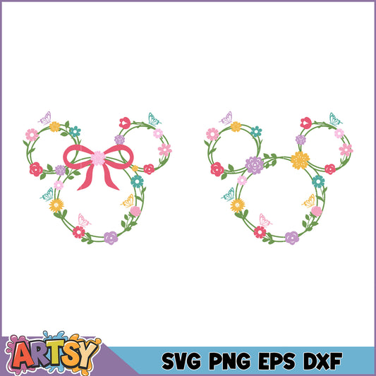 Floral Mickey SVG Bundle PNG EPS DXF