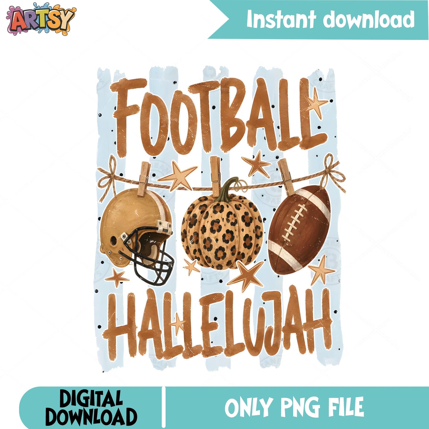 Football Hallelujah PNG, Fall Football Pumpkin PNG, Game Day PNG