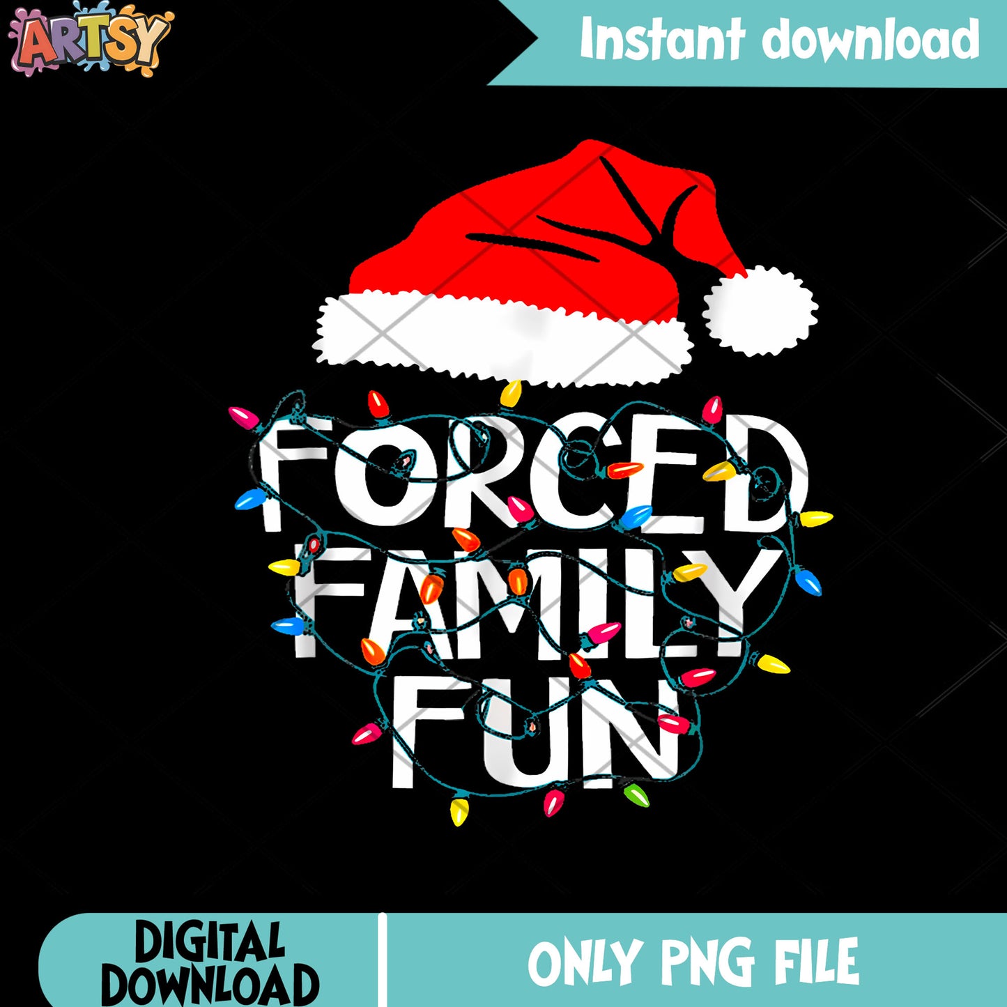 Forced Fun Sarcastic Christmas png, santa hat png, merry christmas png