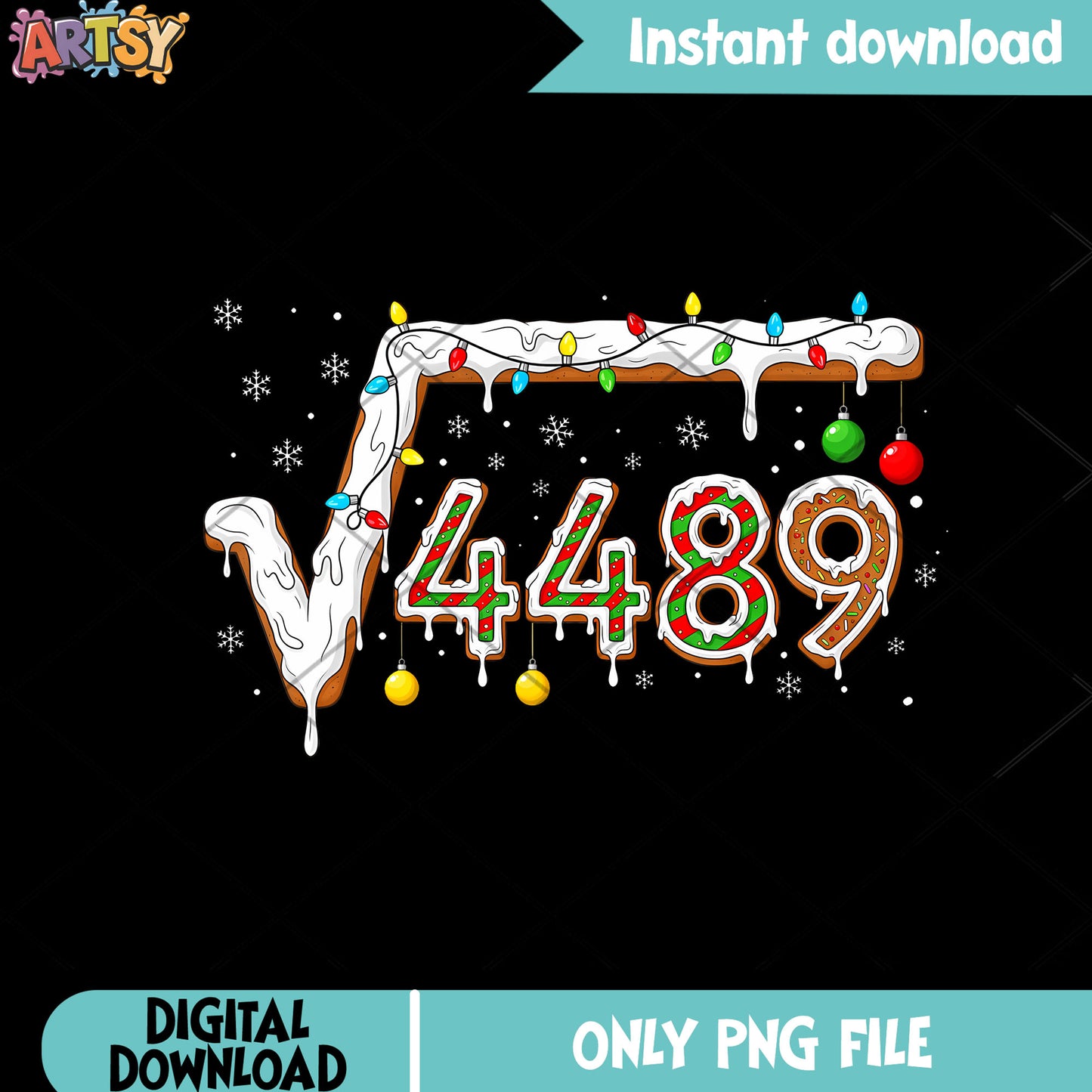 Formula square roots png, christmas png, style me for christmas png