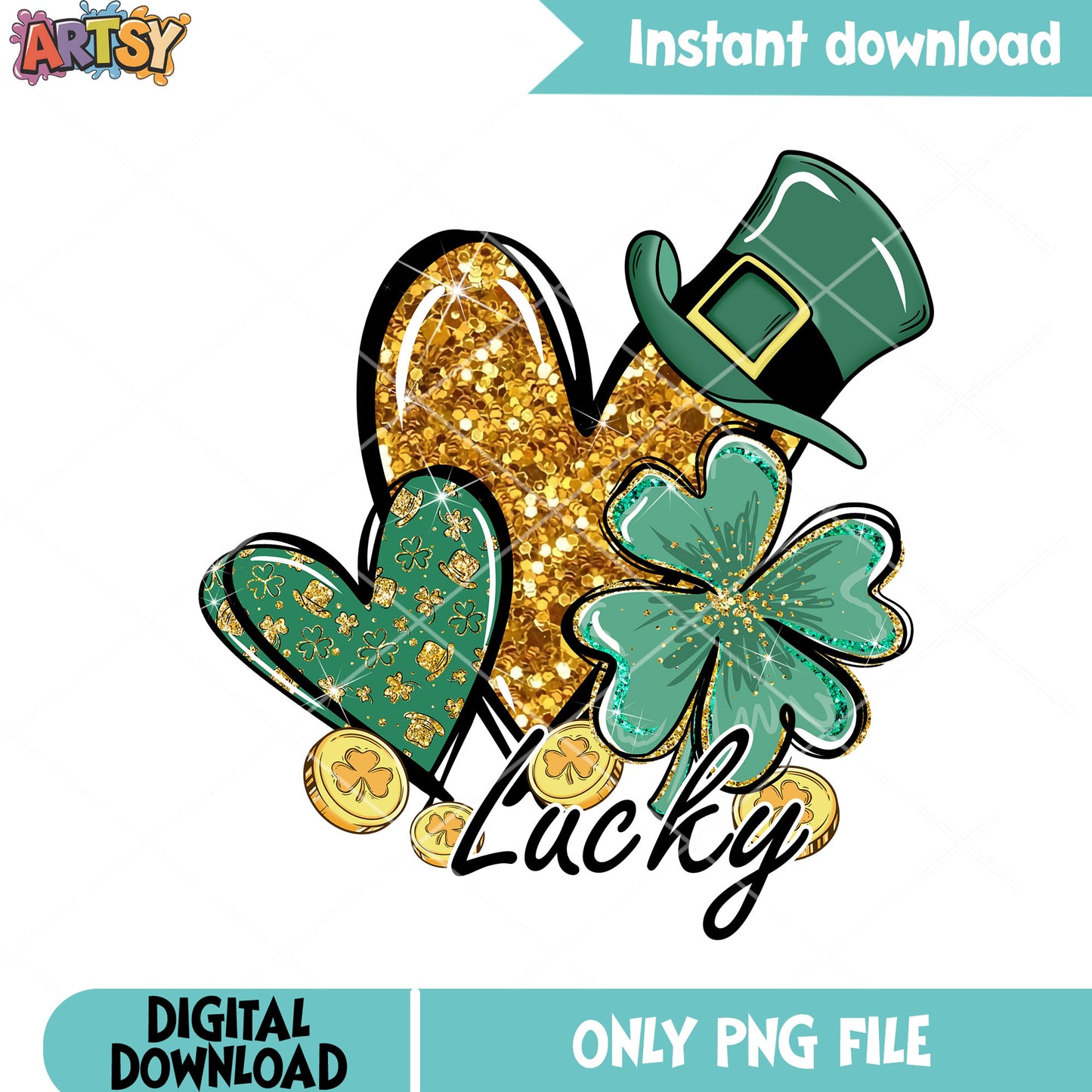 Four leaf lucky cartoon png, lucky vibes png, spongebob squarepants png