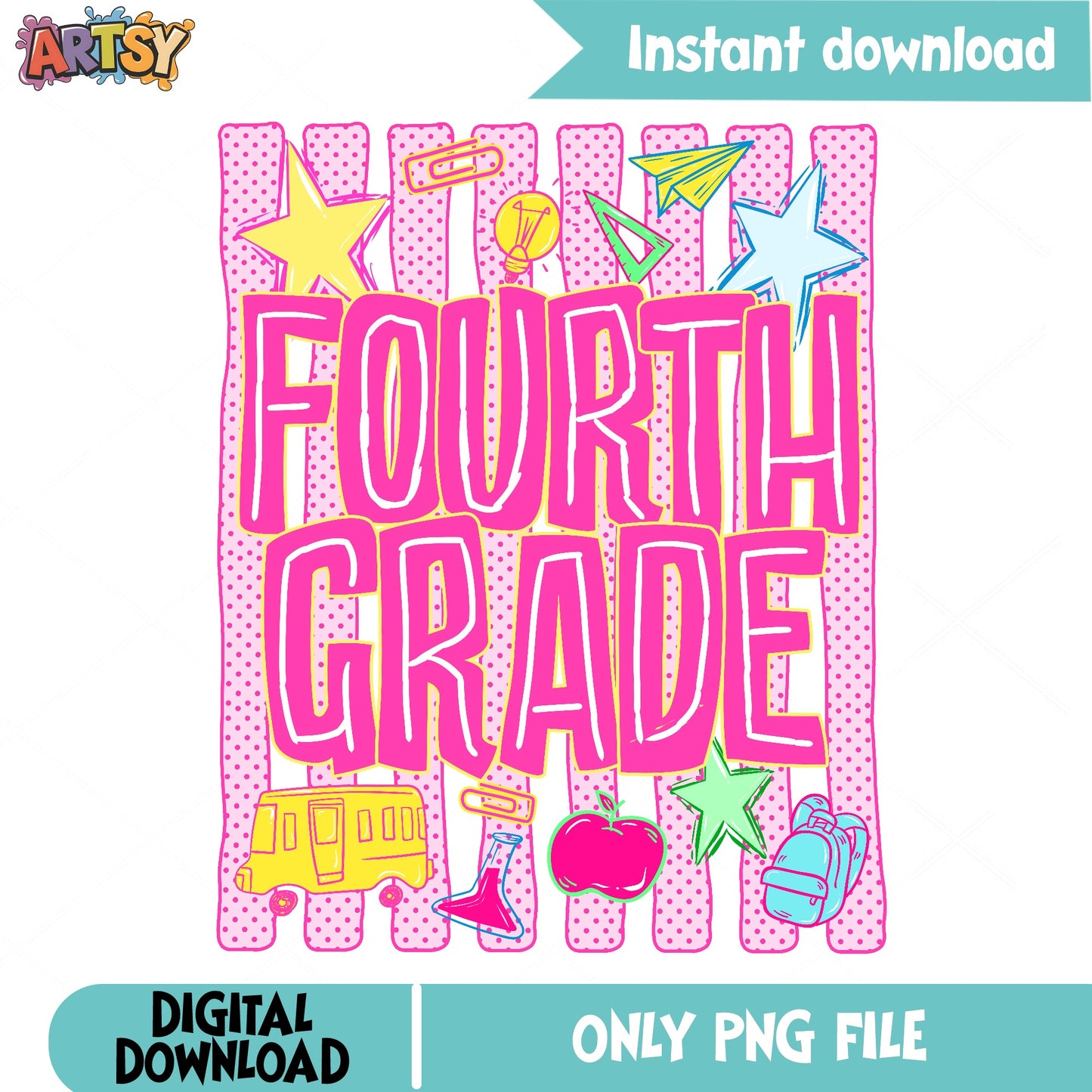 Fourth Grade PNG, Back To School PNG, Teacher Student PNG