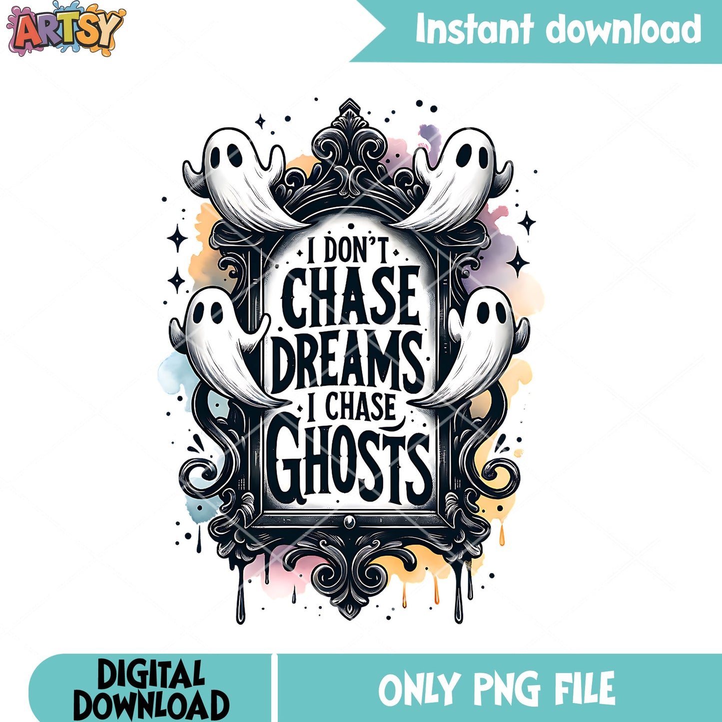 Four white spirit png, ghost mirror png, halloween scary png