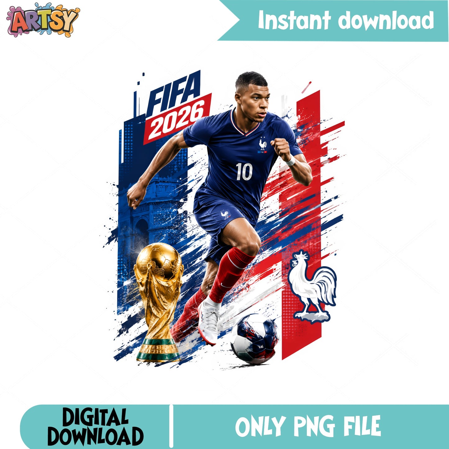 France Soccer Player Number 10 PNG, FIFA World Cup 2026 PNG, Football PNG