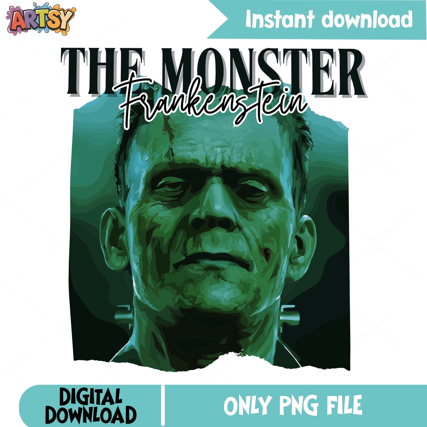 Frankenstein The Monster PNG, Halloween Horror PNG, Scary PNG