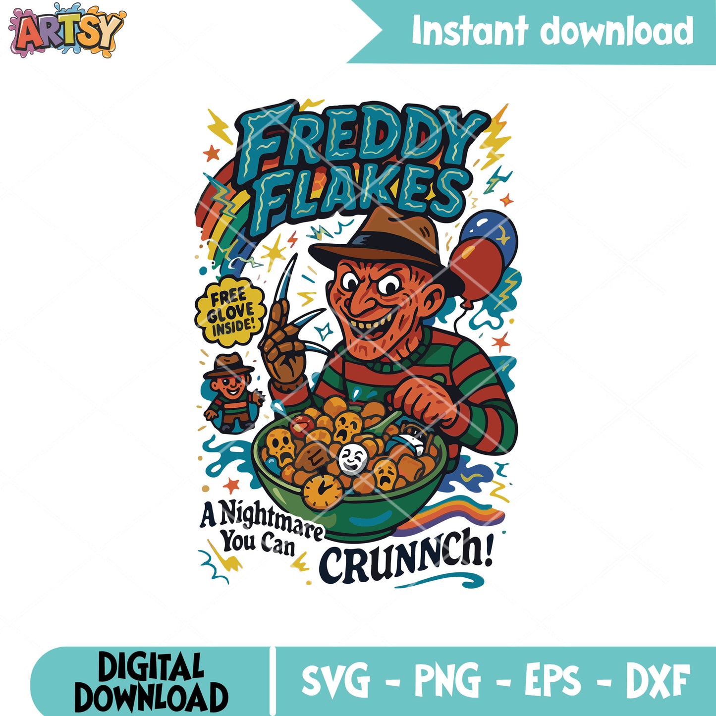 Freddy flakes nightmare svg, freddy krueger movies svg