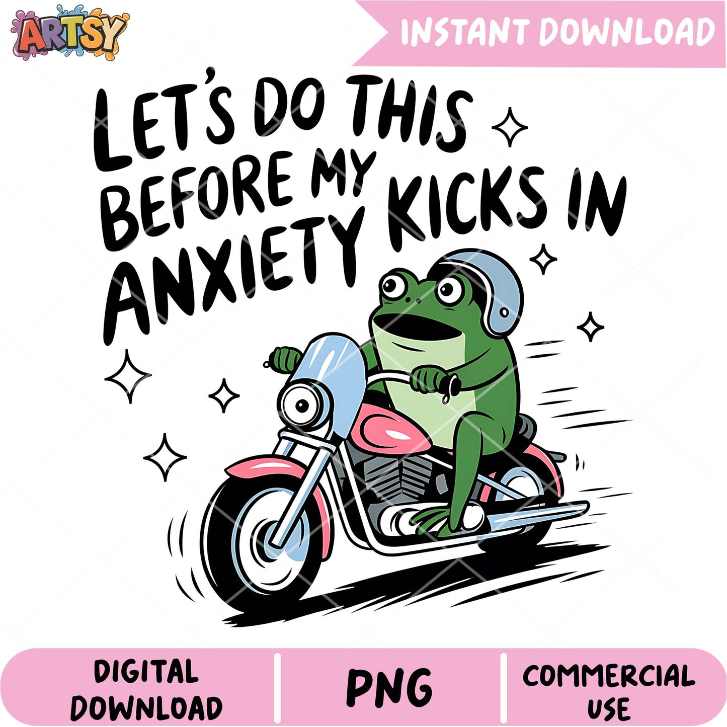 Frog on Motorcycle PNG Design