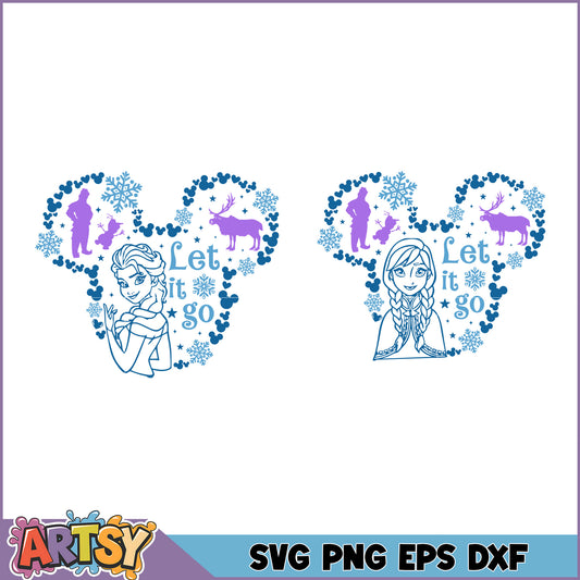 Frozen SVG Bundle Let it Go Mickey Design