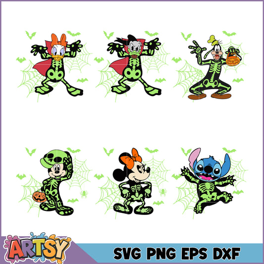 Fun Halloween Skeleton Characters SVG Bundle for Creative Projects