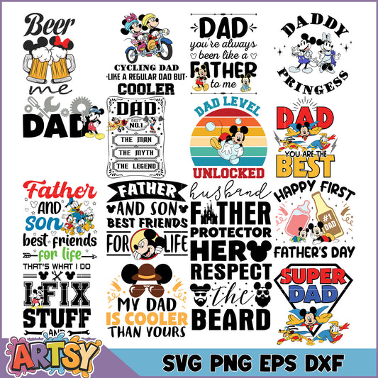 Fun SVG Bundle for Dads with Disney Themes and Creative Designs