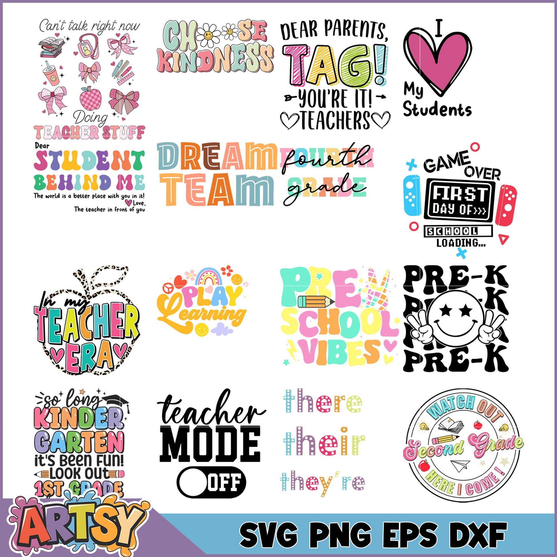 Fun Teacher SVG Bundle for Classroom Decor and Sweet Announcements