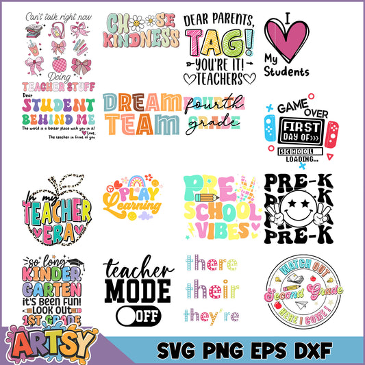 Fun Teacher SVG Bundle for Classroom Decor and Sweet Announcements