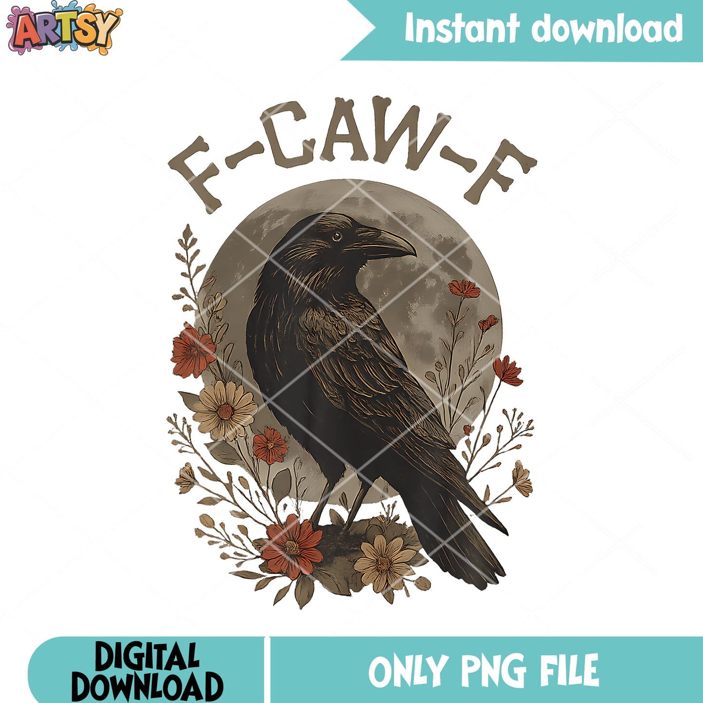 Funny F Caw F Bird Graphic png, full moon night png, black crows png