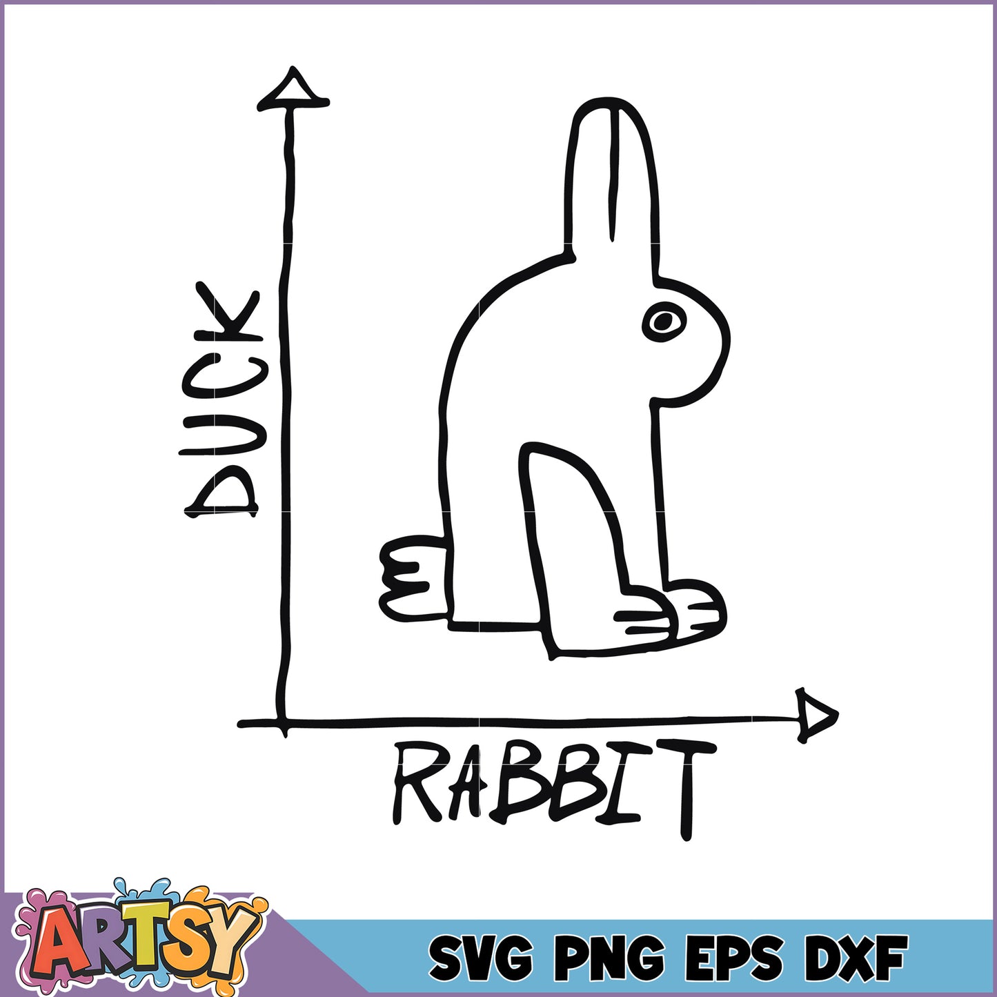Funny Rabbit Duck SVG Cut File