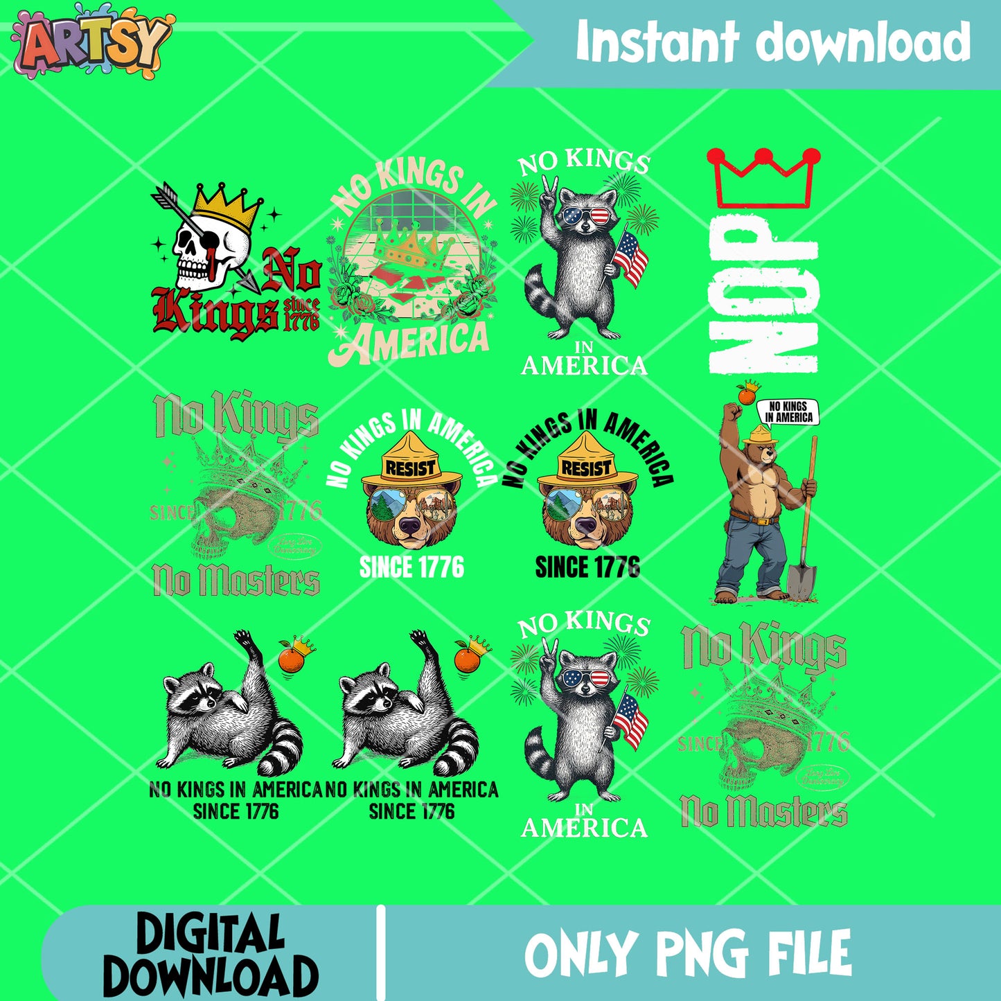 Funny no kings png bundle, no kings png, no kings day png